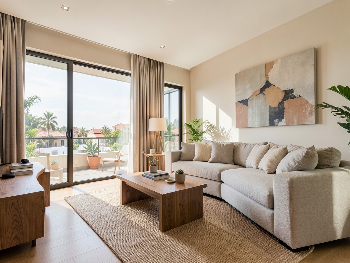 Sala luminosa de apartamento, imagen de referencia